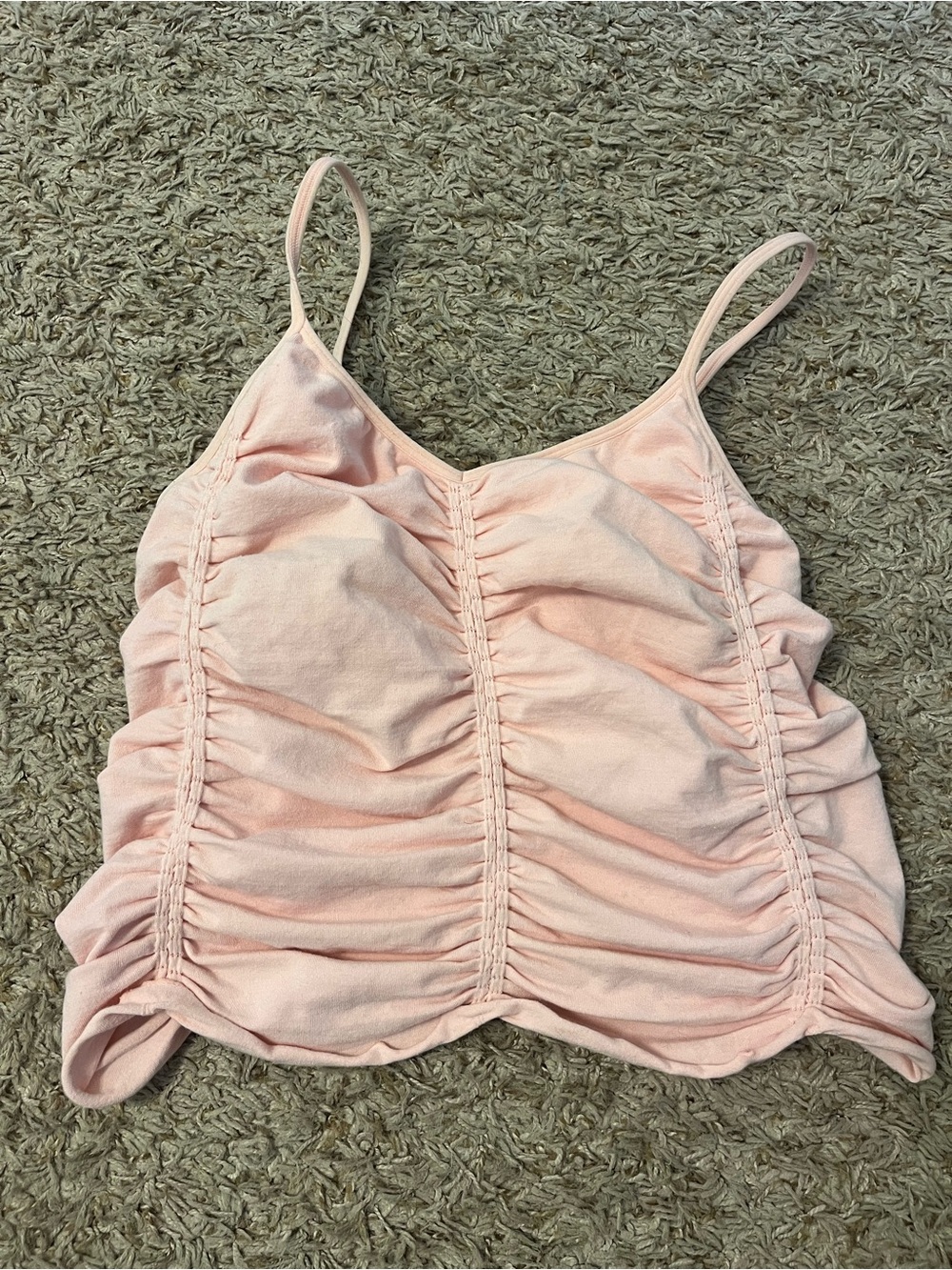 Women's Ruched Pink Camisole Tank Top